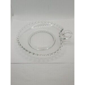 Imperial Glass Candlewick Ruffled Nappy Bowl with handle, EUC